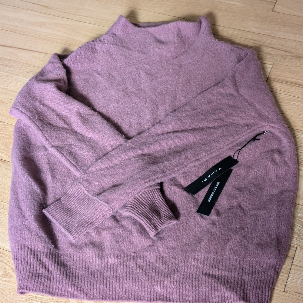 Tahari Mauve Cowl Neck Sweater